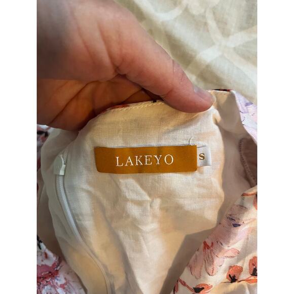 Lakeyo Anselma belted puff sleeve fit and flare mini Dress small nwt - Picture 4 of 10